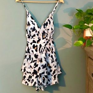 White leopard Mini Romper